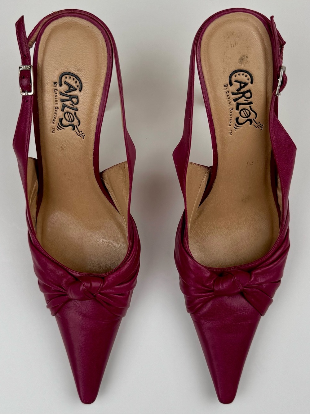 Carlos Santana hot pink leather sling back pumps. Size 7. Fair to good condition - Picture 5 of 10